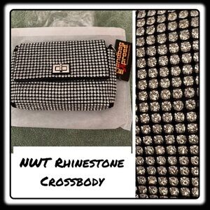 NWT Rhinestone Fringe Ivory shoulder or Crossbody purse